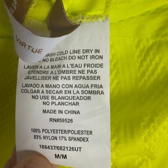 Becca Prima Neon Yellow Twist Front Hipster Bikini Swimsuit Bottoms Size Medium - Picture 13 of 13